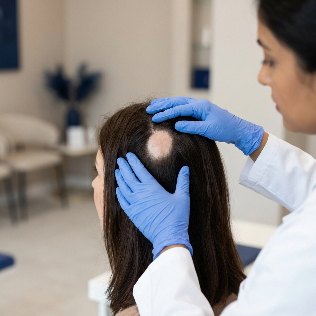 Alopecia areata patches